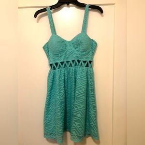 turquoise geometric summer dress